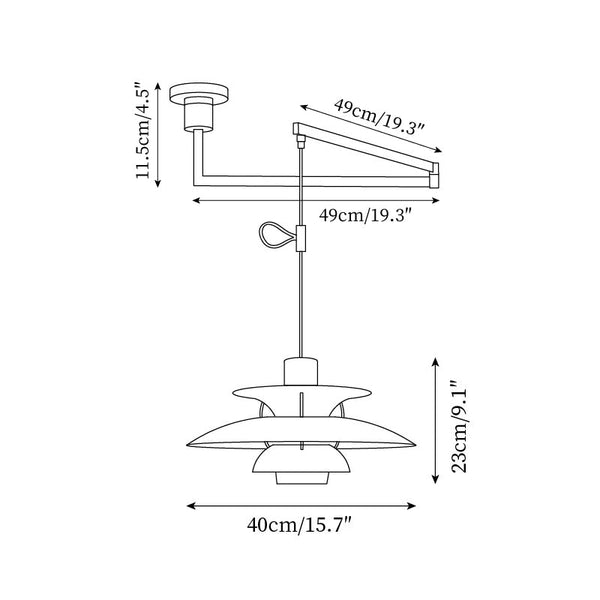 Hanglamp met Swing Arm – Verstelbare arm – Geschikt voor diverse interieurstijlen