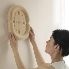 Korean Style 3D Suede Wall Clock | Elegant & Modern Home Décor
