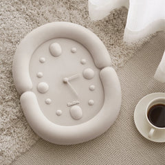 Korean Style 3D Suede Wall Clock | Elegant & Modern Home Décor