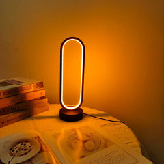 Modern LED Ring Lamp | Three-Color Dimmable Bedside Night Light - POUEV