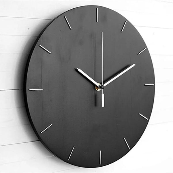 Modern Round Wooden Wall Clock | Silent Non-Ticking Quartz Clock for Home & Office