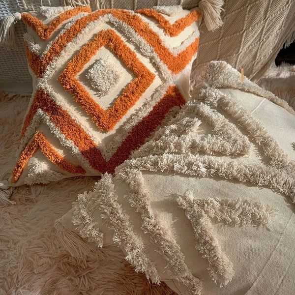 Nordic Luxe Kussenhoes | Bohemian Stijl met Kwastjes - POUEV