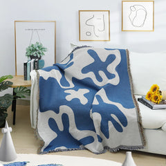 Textile City Blue Coral Tapestry | Stylish Throw Blanket & Sofa Cover - POUEV