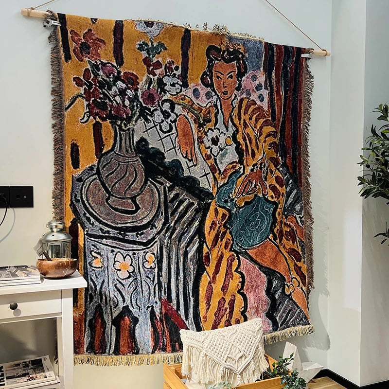 Henri Matisse-Inspired Casual Blanket | Stylish Tapestry Throw - POUEV