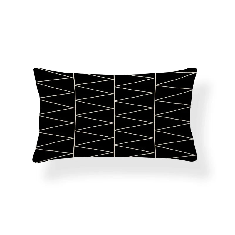 Rechthoekige Kussenhoes | Geometrisch Zigzag Design | Scandinavische Stijl - POUEV