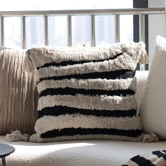 Bohemian Geometrische Kussenhoes | Beige Zwart | Decoratieve Kussenhoes Sofa - POUEV