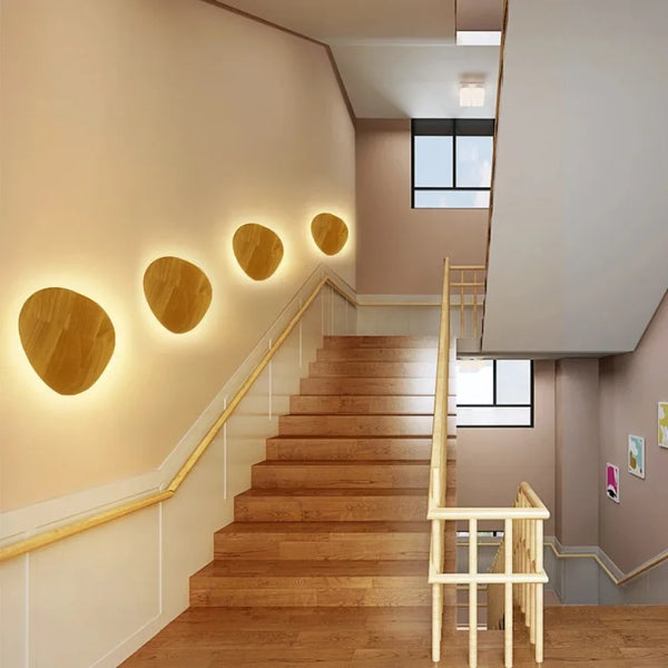 Wooden LED Wall Lamp | Modern Circular Design