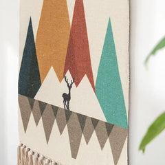 Macrame Wall Hanging Tapestry | Nordic Cotton Tassel Handmade Woven Bohemian Geometric Canvas Cloth - POUEV