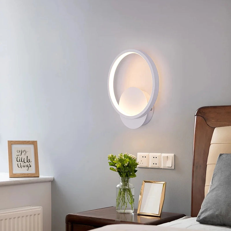 Indoor LED Wall Light | 12W 3000K | Round Acrylic Wall Sconce - POUEV