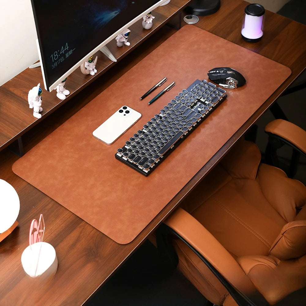 Bureau onderlegger | Antislip PU leer | Gaming en werkplek organizer - POUEV