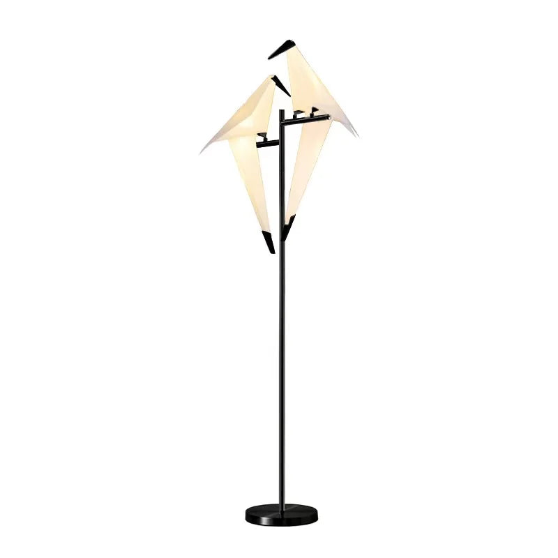 Perch Light Floor Lamp | LED Designer Gold Origami Bird Standing Lamp - POUEV