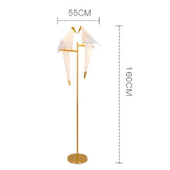 Perch Light Floor Lamp | LED Designer Gold Origami Bird Standing Lamp - POUEV
