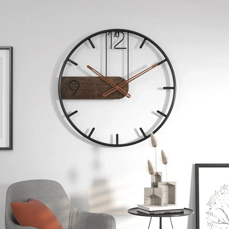 3D Nordic Wall Clock | Large Metal Iron Clock | Modern Home Decor