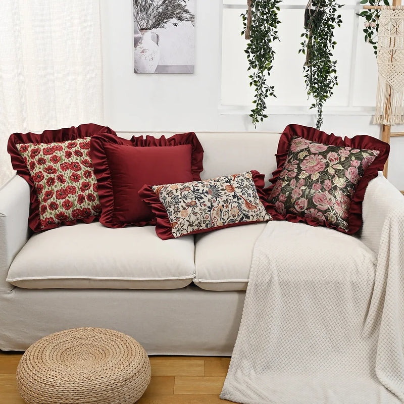 Nordic Luxe Kussenhoes | Retro Bloemenontwerp - POUEV