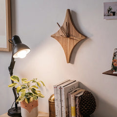 Star-Shaped Solid Wood Wall Clock | Stylish & Natural Wall Décor