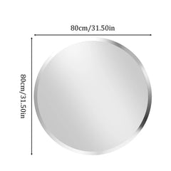 Frameless Round Wall Mirror | Elegant Beveled Edge Vanity Mirror for Bathroom, Bedroom & Entryway - POUEV