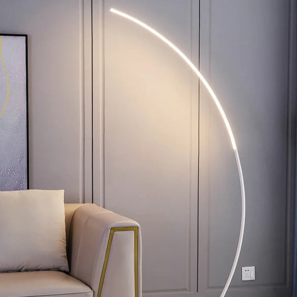 Nordic LED Corner Floor Lamp | Remote Dimmable Black & White Standing Light - POUEV