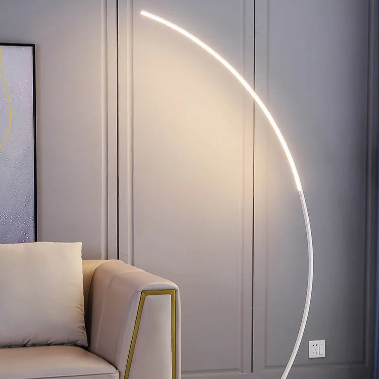 Nordic LED Corner Floor Lamp | Remote Dimmable Black & White Standing Light - POUEV