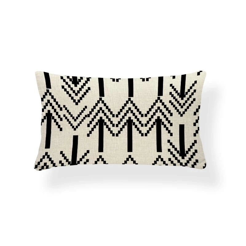 Rechthoekige Kussenhoes | Geometrisch Zigzag Design | Scandinavische Stijl - POUEV