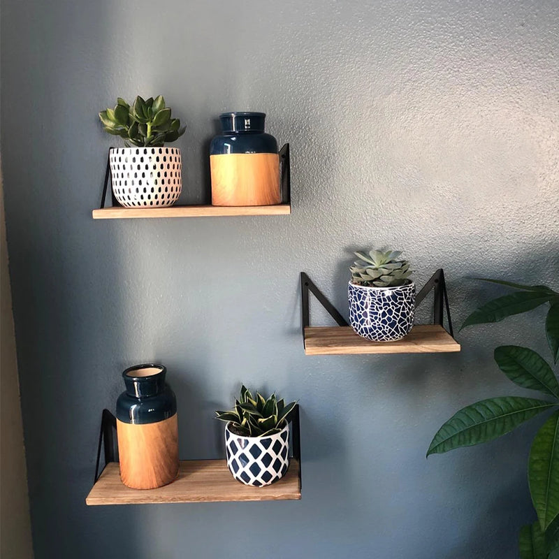 3-Tier Wall Floating Shelf Set | Modern Book Display & Storage Rack for Home Decor - POUEV