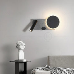 Bedroom Bedside Wall Lamp with Switch and Spotlight | Simple & Modern Nordic Creative Adjustable Angle - POUEV