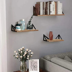 3-Tier Wall Floating Shelf Set | Modern Book Display & Storage Rack for Home Decor - POUEV