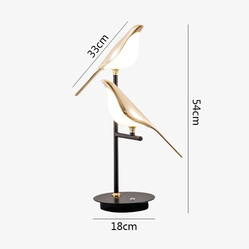 Modern LED Magpie Bird Table Lamp | Elegant Reading & Bedside Light for Home Décor - POUEV