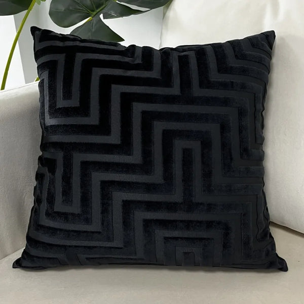 Velvet Jacquard Kussenhoes | Moderne Geometrische Luxe | Voor Sofa & Bed - POUEV