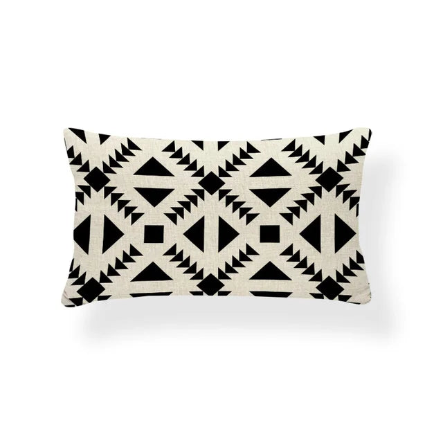 Rechthoekige Kussenhoes | Geometrisch Zigzag Design | Scandinavische Stijl - POUEV