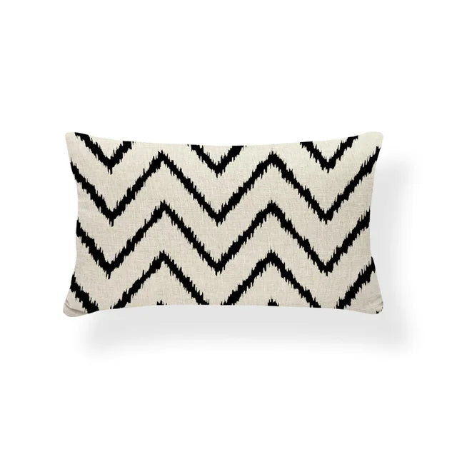 Rechthoekige Kussenhoes | Geometrisch Zigzag Design | Scandinavische Stijl - POUEV