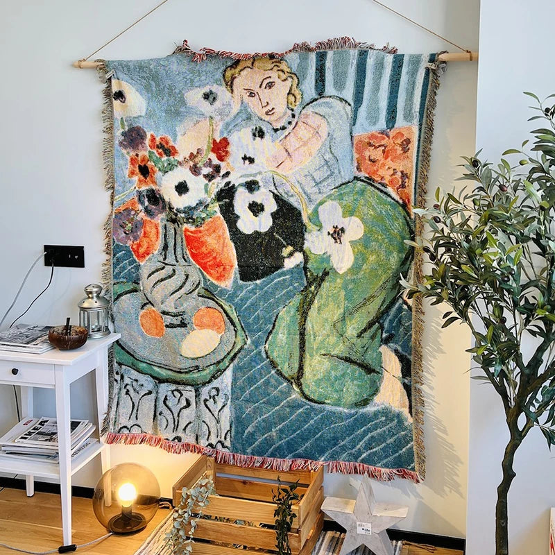 Henri Matisse-Inspired Casual Blanket | Stylish Tapestry Throw - POUEV