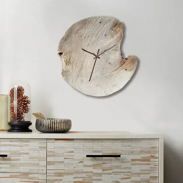 Minimalist Irregular Wood Wall Clock | Abstract Art Design for Modern Décor