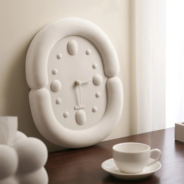 Korean Style 3D Suede Wall Clock | Elegant & Modern Home Décor