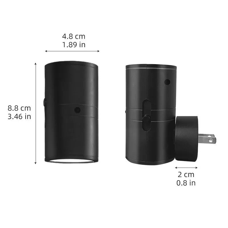Cylindrical LED Night Light Plug-in | Modern Wall Lamp | Sensor & Adjustable Brightness - POUEV