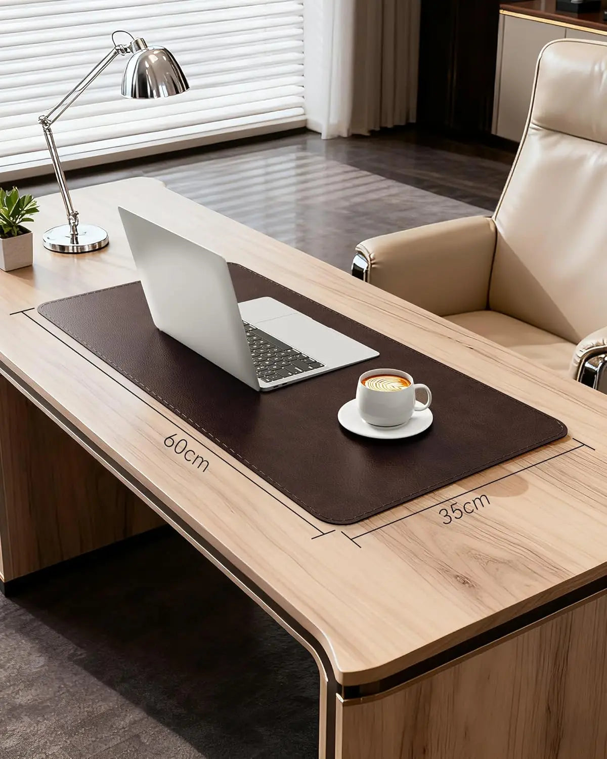 Bureau onderlegger | Echt kalfsleer | Antislip en bureaubescherming - POUEV