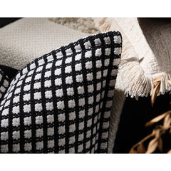 Jacquard Kussenhoes | Luxe Ruitdesign | Moderne Sofa Decor - POUEV