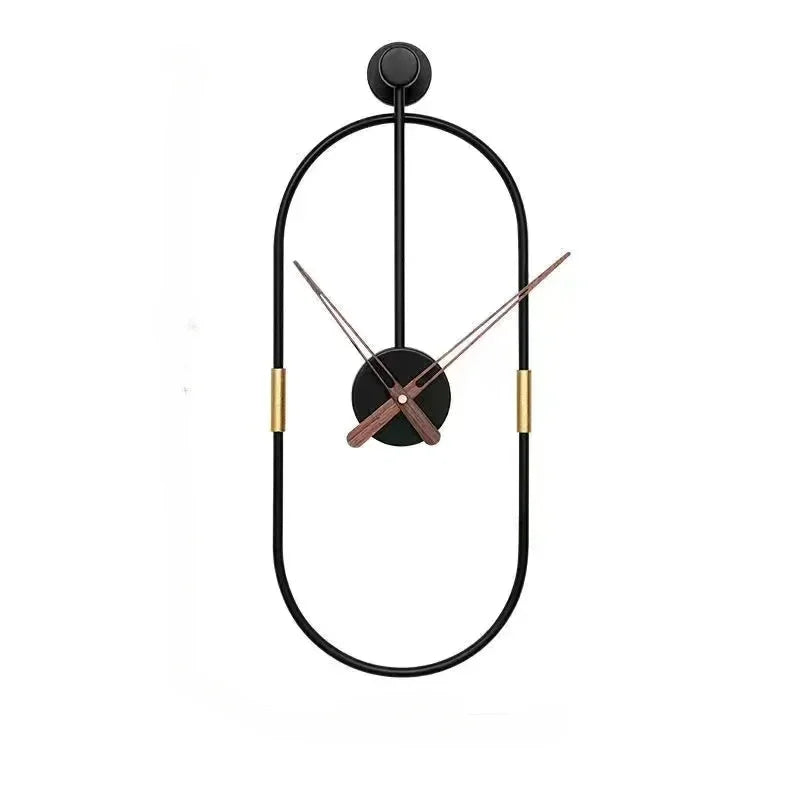 Modern Minimalist Metal Wall Clock | Iron Art Design | 38x14 cm
