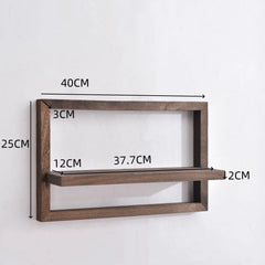 Wood Floating Wall Shelves | Rustic Hanging Shelves for Storage in Bedroom, Bathroom, Living Room & Kitchen - POUEV