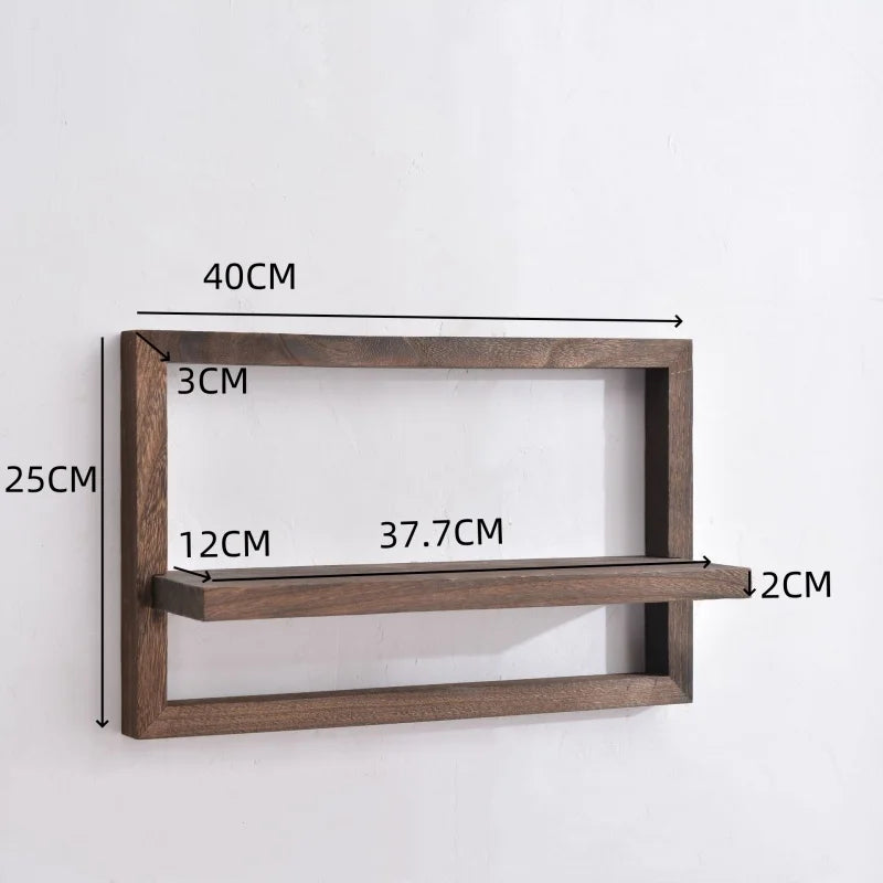 Wood Floating Wall Shelves | Rustic Hanging Shelves for Storage in Bedroom, Bathroom, Living Room & Kitchen - POUEV