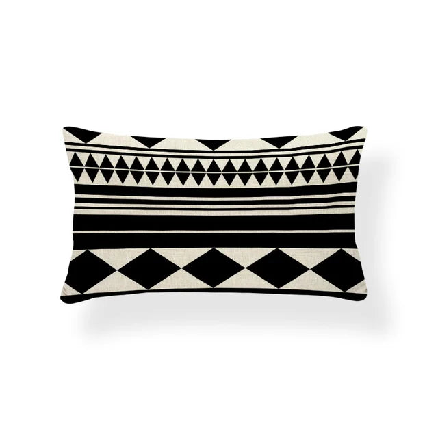 Rechthoekige Kussenhoes | Geometrisch Zigzag Design | Scandinavische Stijl - POUEV