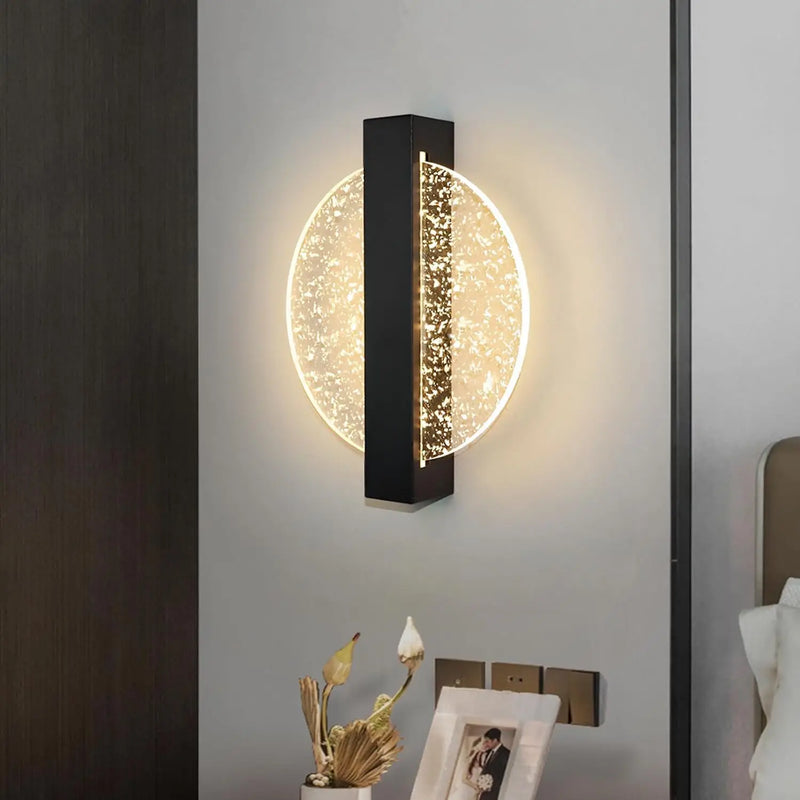 Wandlamp – Rond ontwerp – Bladsilber, warm en gezellig licht