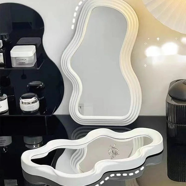 Ins Cloud Shaped Mirror | Cute Wall Mirror for Bedroom, Bathroom & Living Room | Kawaii Makeup Mirror & House Decoration - POUEV