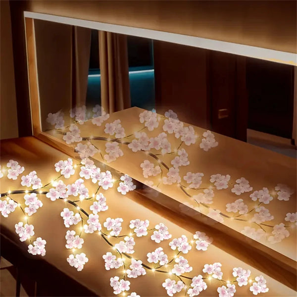 Cherry Blossom 96 LED USB Tree Branch Rattan Lights | 8 Modes Colorful String Lamp - POUEV