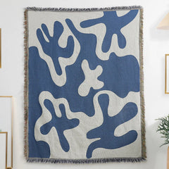 Textile City Blue Coral Tapestry | Stylish Throw Blanket & Sofa Cover - POUEV