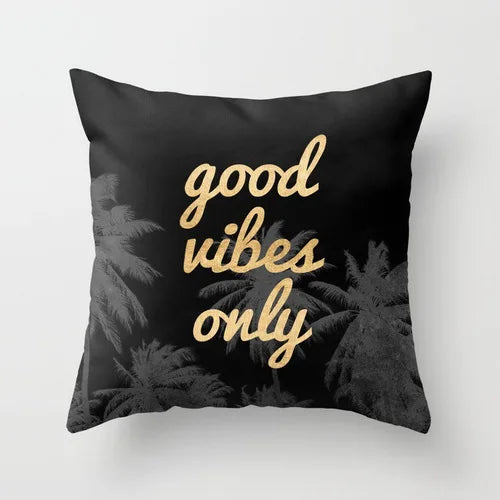 Gouden Bladeren Kussenhoes | Luxe Decoratieve Hoes - POUEV