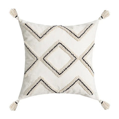 Nordic Blauwe Tufted Kussenhoes | Geometrisch Streep Design | Decoratie Sofa - POUEV