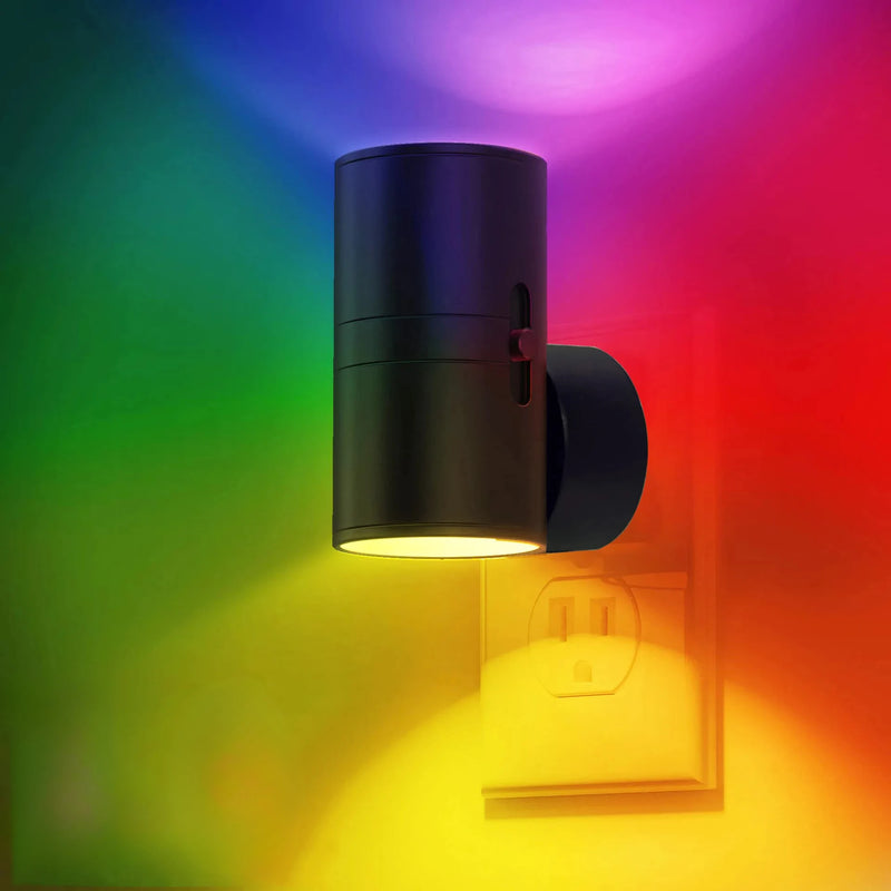 Cylindrical LED Night Light Plug-in | Modern Wall Lamp | Sensor & Adjustable Brightness - POUEV