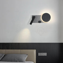 Bedroom Bedside Wall Lamp with Switch and Spotlight | Simple & Modern Nordic Creative Adjustable Angle - POUEV