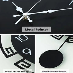 Creative Swing Silent Wall Clock | Modern Metal Hanging Clock