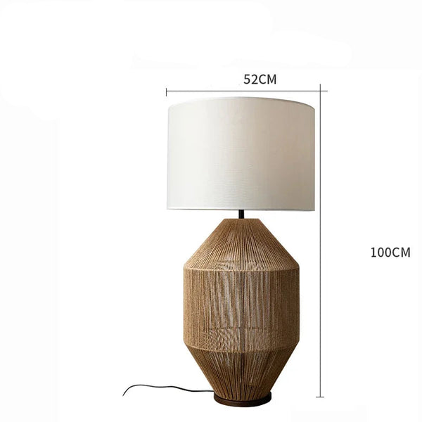 Handmade Rattan LED Floor Lamp | Decorative Standing Lamp - POUEV